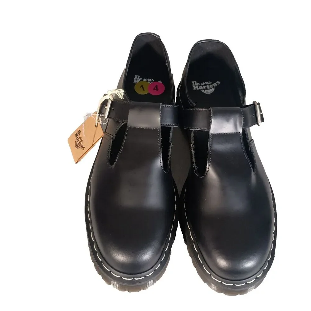 Dr. Martens Polley Bex Smooth Leather Mary Jane Shoes Black Mens 14